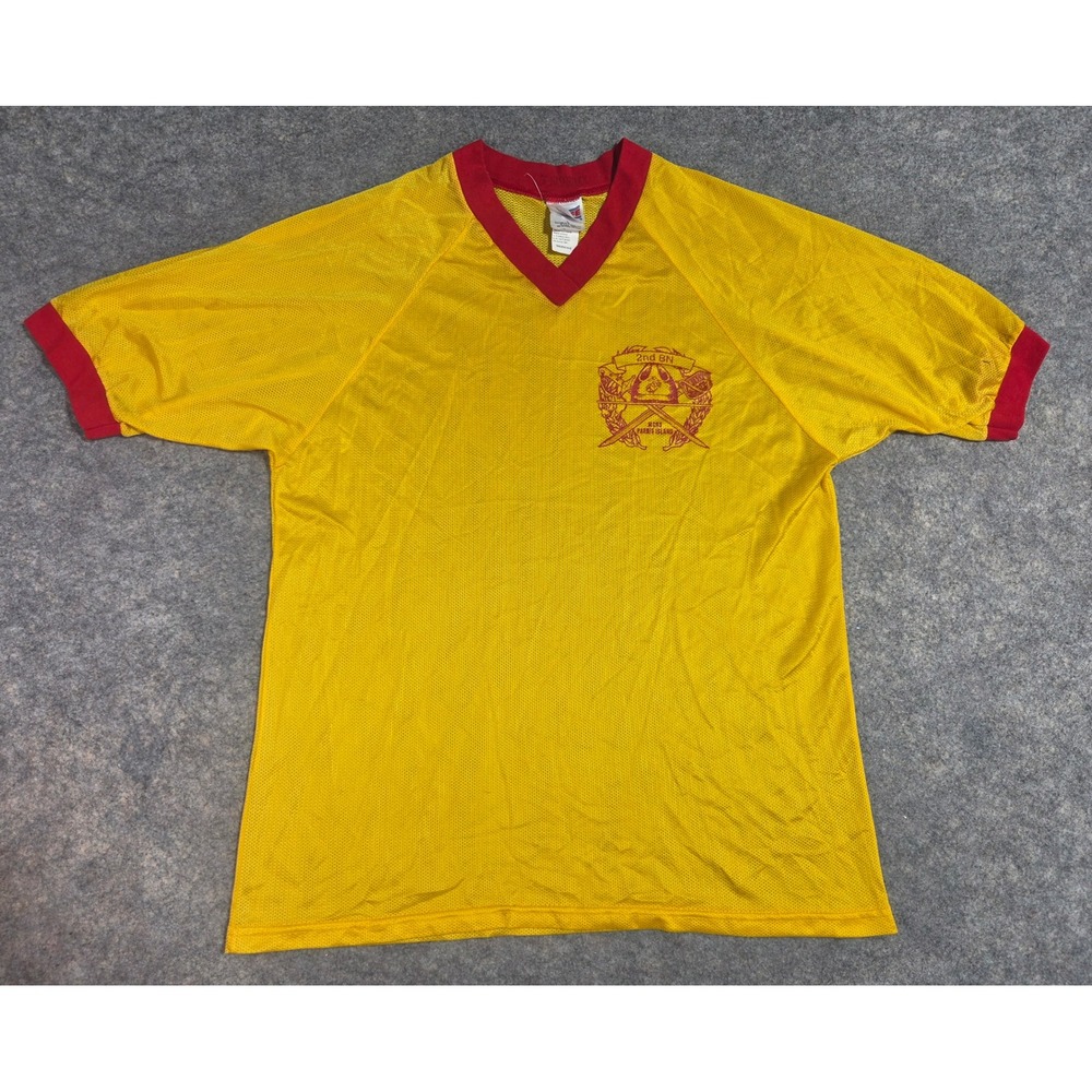 Vintage Soffe USMC MCRD Parris Island 2nd BN DI Mesh Jersey Shirt Large Marine